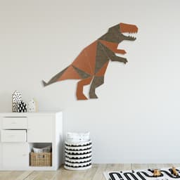 Room Kids Place Dino | Bruin-rood | Kinderkamer | Geluidsabsorberend PET-vilt wandbekleding