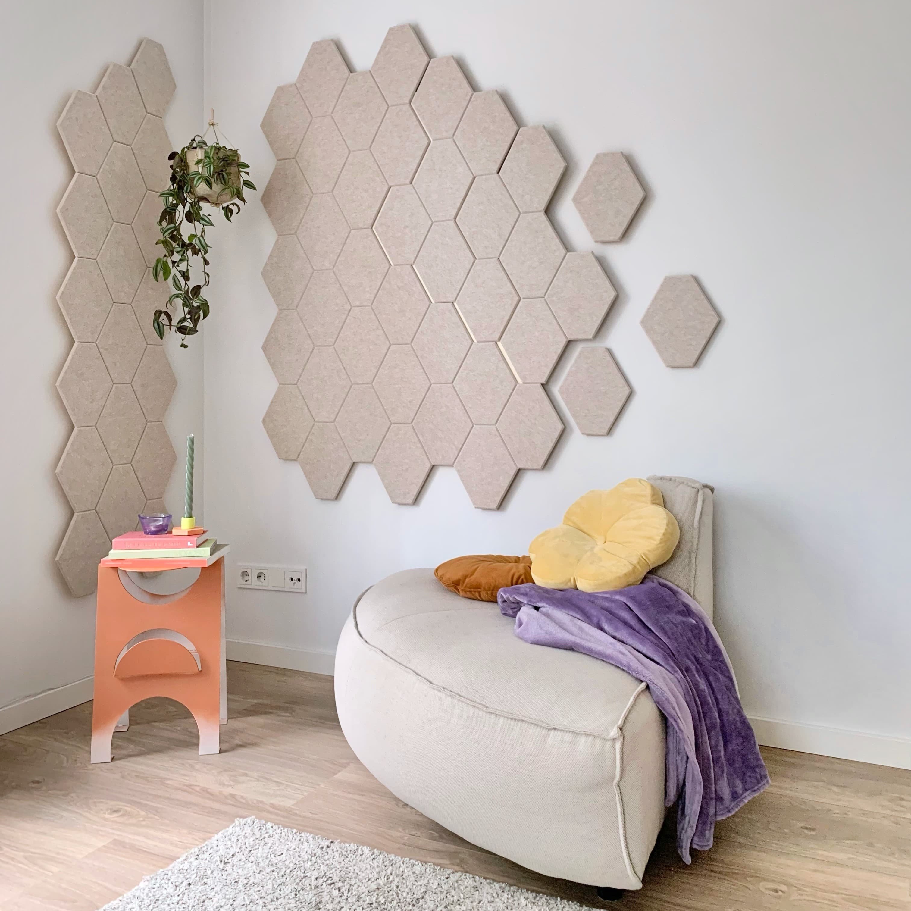 EASYfelt akoestische wandbekleding PET-vilt zelfklevend Stick Lohex woonkamer vierkant