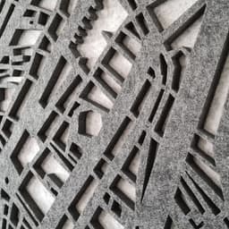 EASYfelt PET-vilt akoestisch wandpaneel | Close-up city map | Zelfklevend