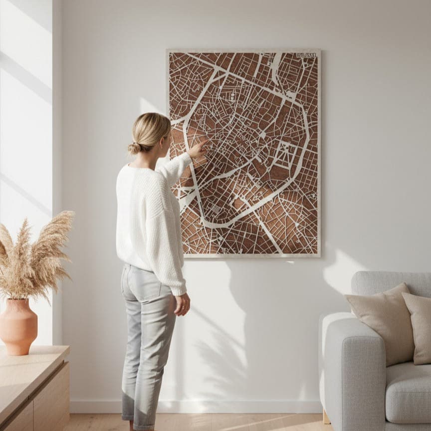 City Map Brussel met vrouw