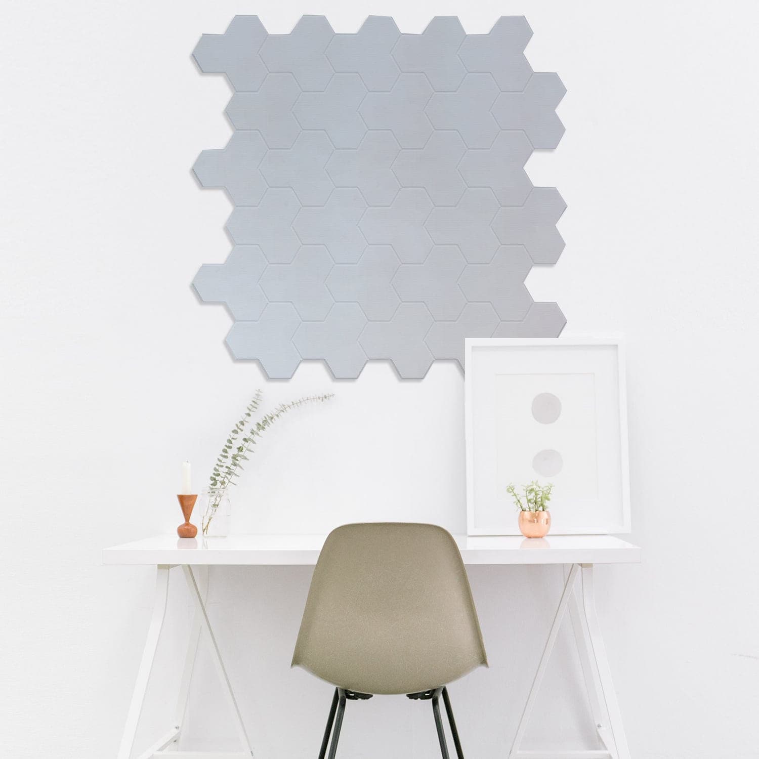 EASYfelt PET-vilt akoestische wandbekleding zelfklevend stick trihex