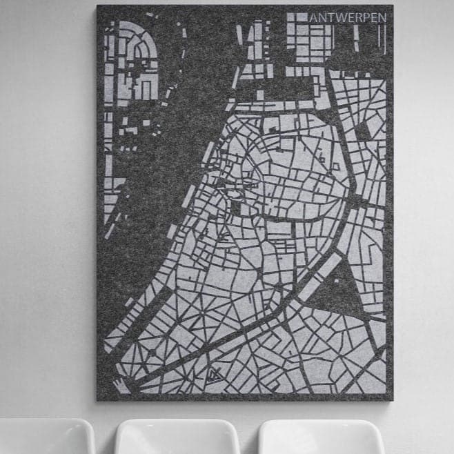 PET-vilt 9 mm - City Map - Mock up room