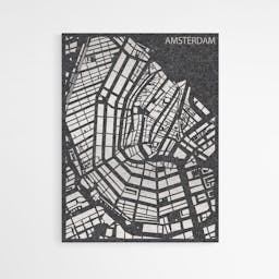 EASYfelt PET-vilt akoestische Wandpanee city map amsterdam Zelfklevend