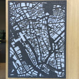 EASYfelt PET-vilt akoestisch Wandpaneel City Map Utrecht Showroom Zelfklevend