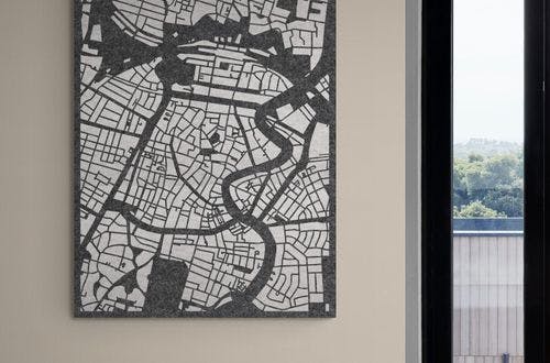 EASYfelt PET-vilt akoestisch Wandpaneel city map haarlem 1 Zelfklevend