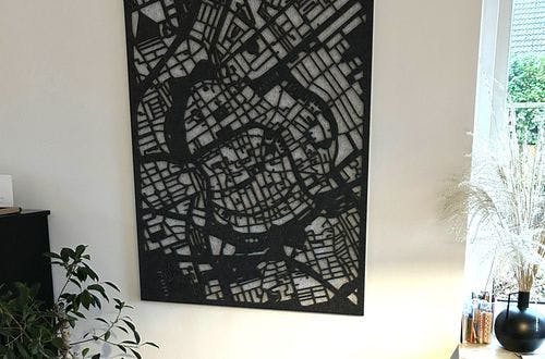 EASYfelt PET-vilt akoestisch Wandpaneel City Map Groningen zelfklevend